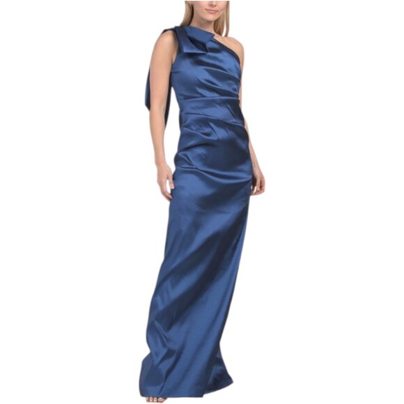 TERI JON One Shoulder Satin Gown - Picture 1 of 2